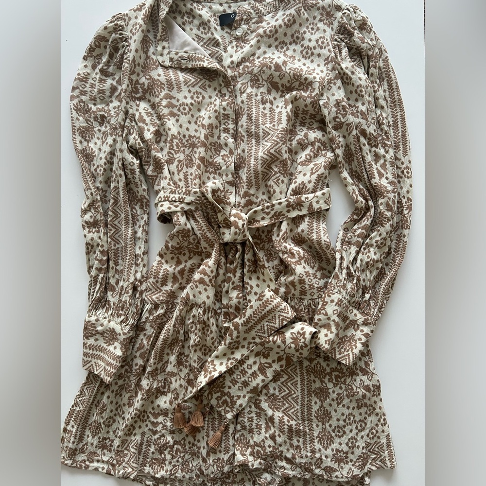 O.P.T | Chic Long Sleeve Patterned Dress